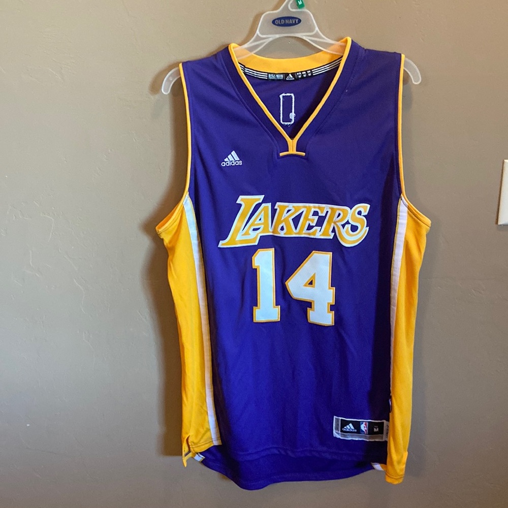 NWOT Los Angeles Lakers Jersey - INGRAM men’s Medium purple gold ADIDAS +2”